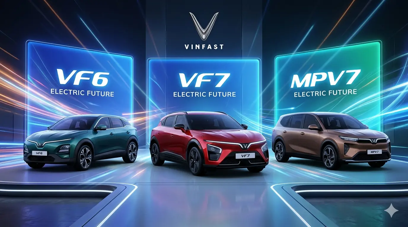 VinFast VF6, VF7 and MPV7 Electric Vehicles